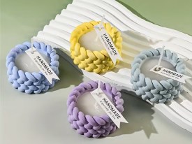 Molde silicona porta velas cuerdas trenzadas